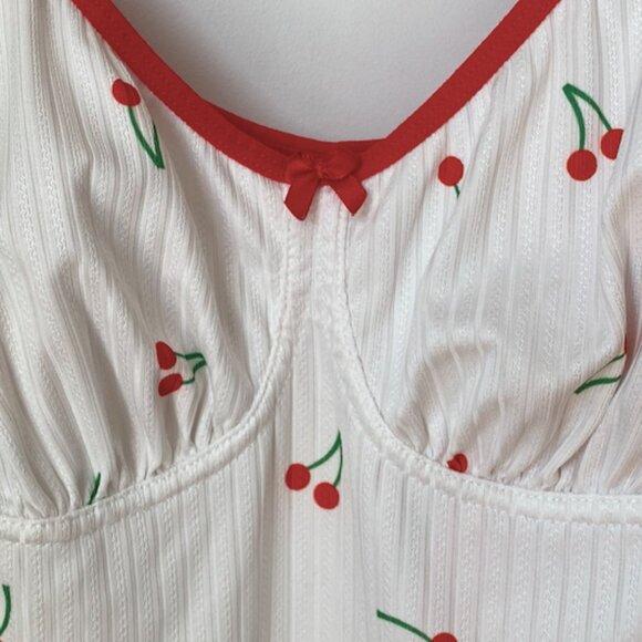 Coquette/Babydoll Cherry Print Slip Dress - Picture 3 of 6